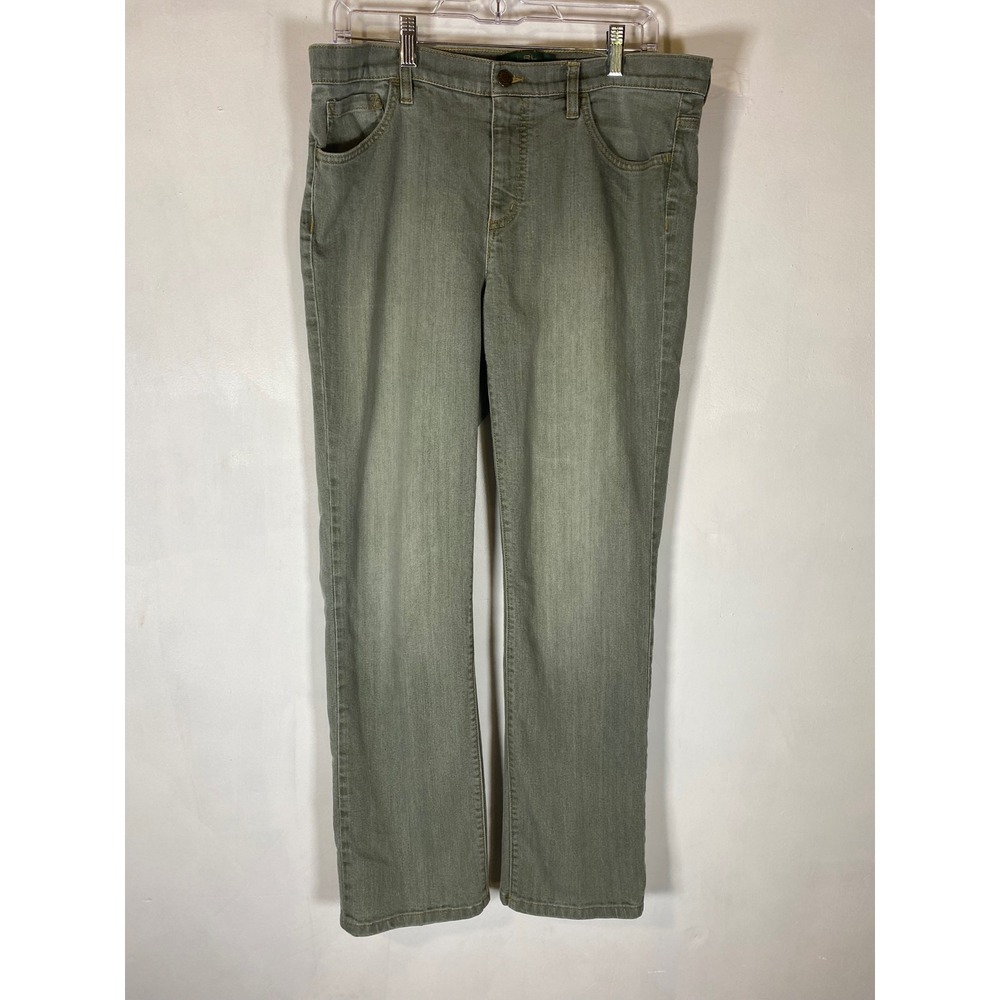 LRL Ralph Lauren Green Straight Leg Jeans Womens 14 Stretch Casual Coastal
